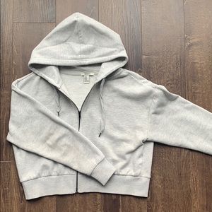 Forever 21 Cropped Zip Up Hoodie